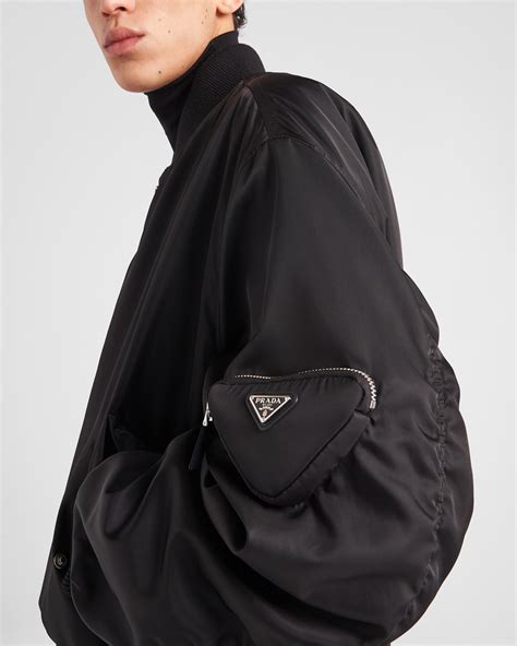 prada bomber jacket black|prada nylon bomber jacket.